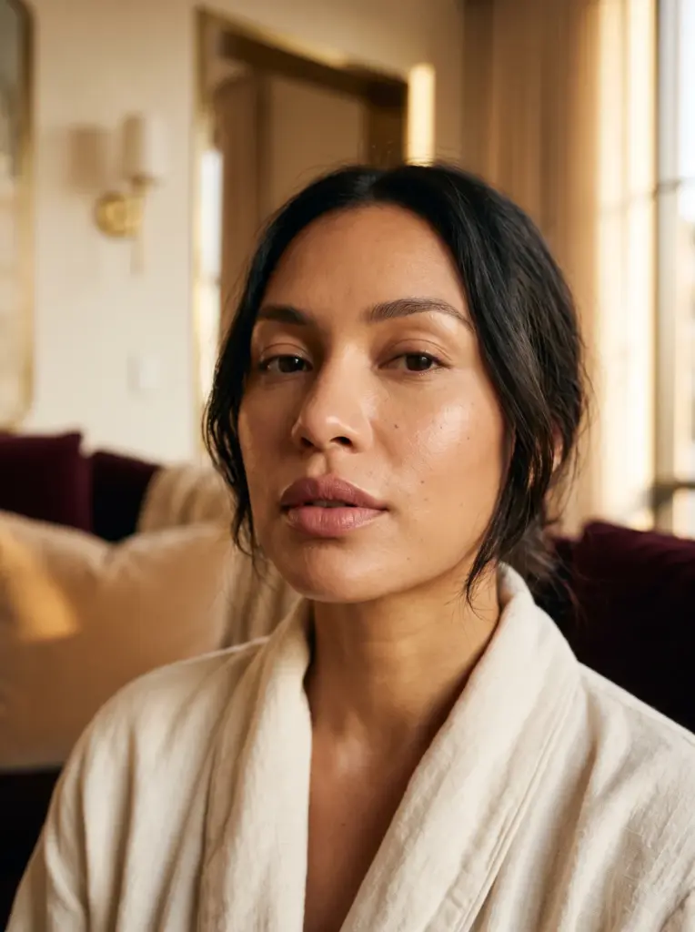 Close-up of soft, natural lips with a neutral lip colour